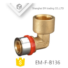 EM-F-B136 tubo multicamada Tee press fitting Tubo composto de latão PEX-AL-PEX